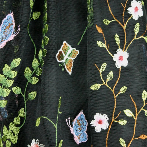 Adrianna Papell Embellished Black Tulle Gown - Picture 6 of 8